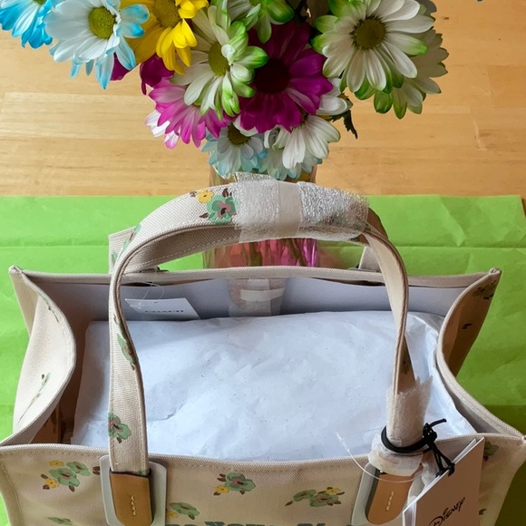 🌿  DISNEY X COACH CANVAS TOTE WITH FLORAL PRINT AND MICKEY MOUSE 🌿 NWT 🌿 - Picture 13 of 16